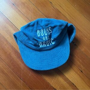 BOOKS ARE MAGIC - blue corduroy baseball cap / dad hat